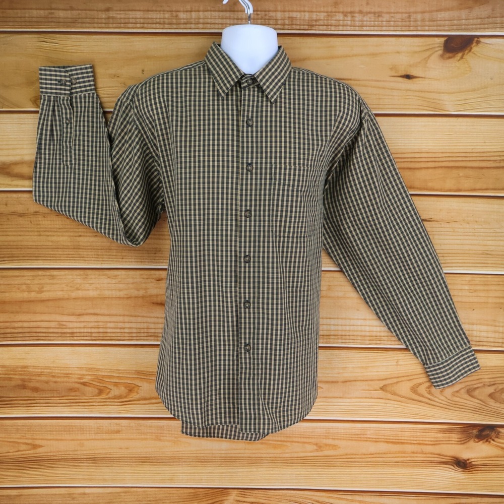 Van Heusen Long Sleeve Button Up Shirt Wrinkle Free Mens Size L Multicolor Plaid